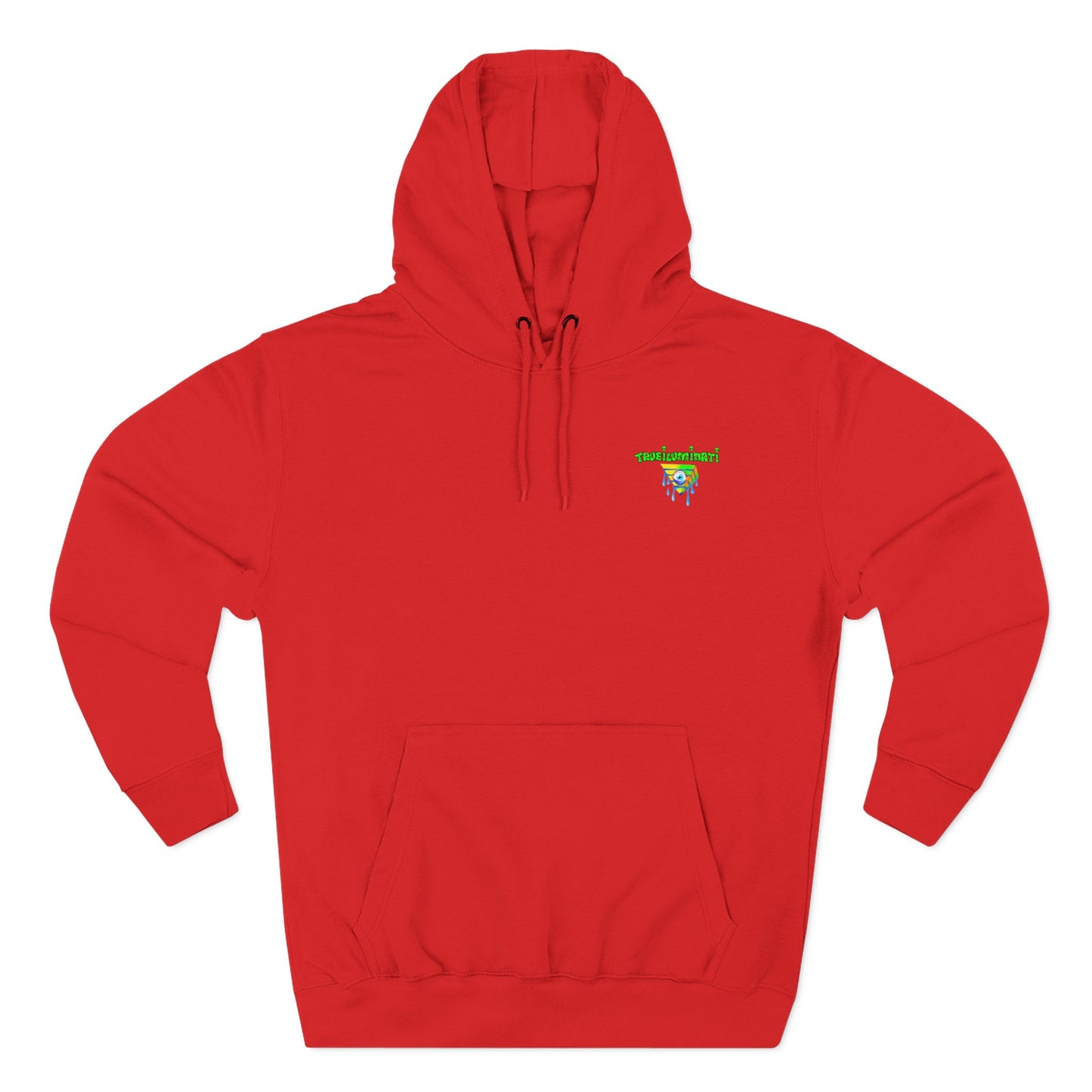 Vibrant Three-Panel Fleece Hoodie, Cozy Sweatshirt for Fall, Unique Graphic Hoodie, Artistic Gift, Festival Wear Saint Death By Trueiluminati