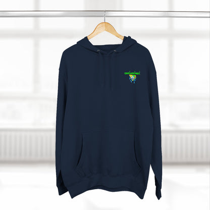 Vibrant Three-Panel Fleece Hoodie, Cozy Sweatshirt for Fall, Unique Graphic Hoodie, Artistic Gift, Festival Wear Saint Death By Trueiluminati