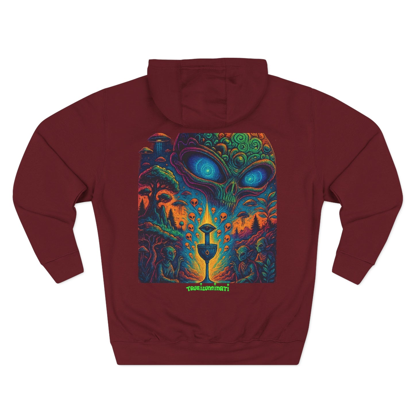 Psychedelic Three-Panel Fleece Hoodie, Cozy Hoodie for Festival Lovers, Unique Gift for Art Enthusiasts, Perfect for Casual Outings, [...]