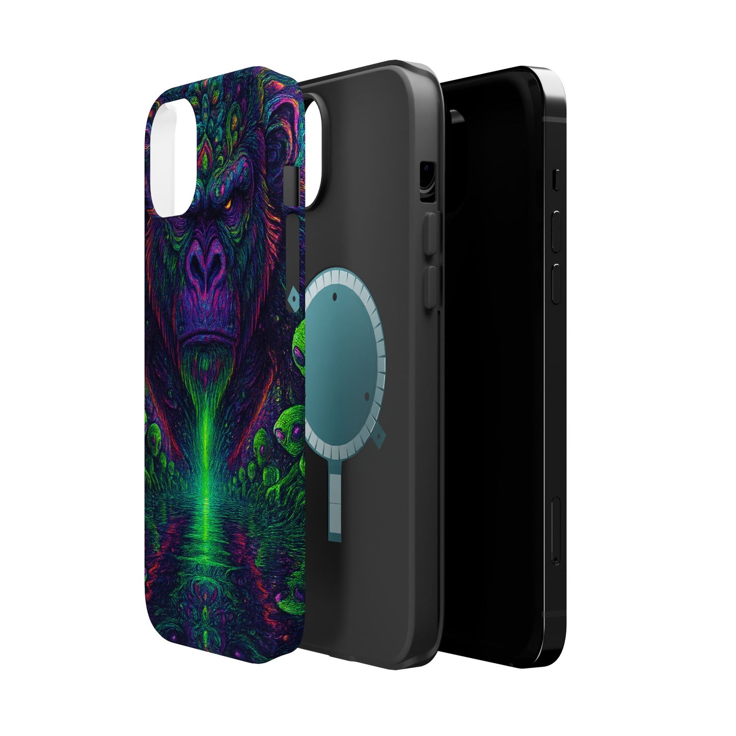 Alpha Apee By Trueiluminati Vibrant Gorilla Phone Case - Magnetic Impact-Resistant, Carry the Vibe Unique Gift for Animal Lovers, Psychedelic Design, Phone Protector, Eco-Friendly