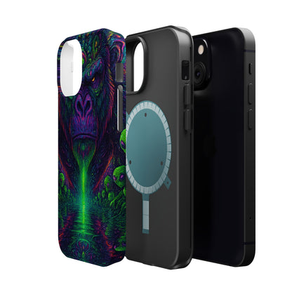 Alpha Apee By Trueiluminati Vibrant Gorilla Phone Case - Magnetic Impact-Resistant, Carry the Vibe Unique Gift for Animal Lovers, Psychedelic Design, Phone Protector, Eco-Friendly