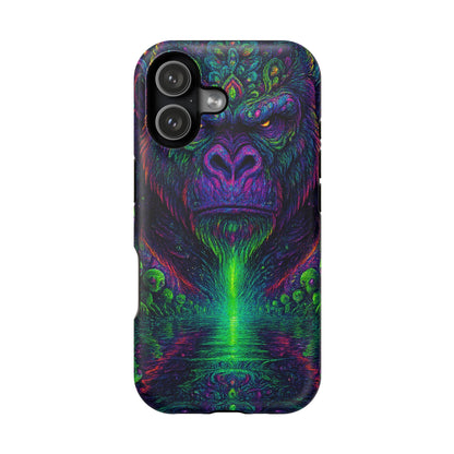 Alpha Apee By Trueiluminati Vibrant Gorilla Phone Case - Magnetic Impact-Resistant, Carry the Vibe Unique Gift for Animal Lovers, Psychedelic Design, Phone Protector, Eco-Friendly