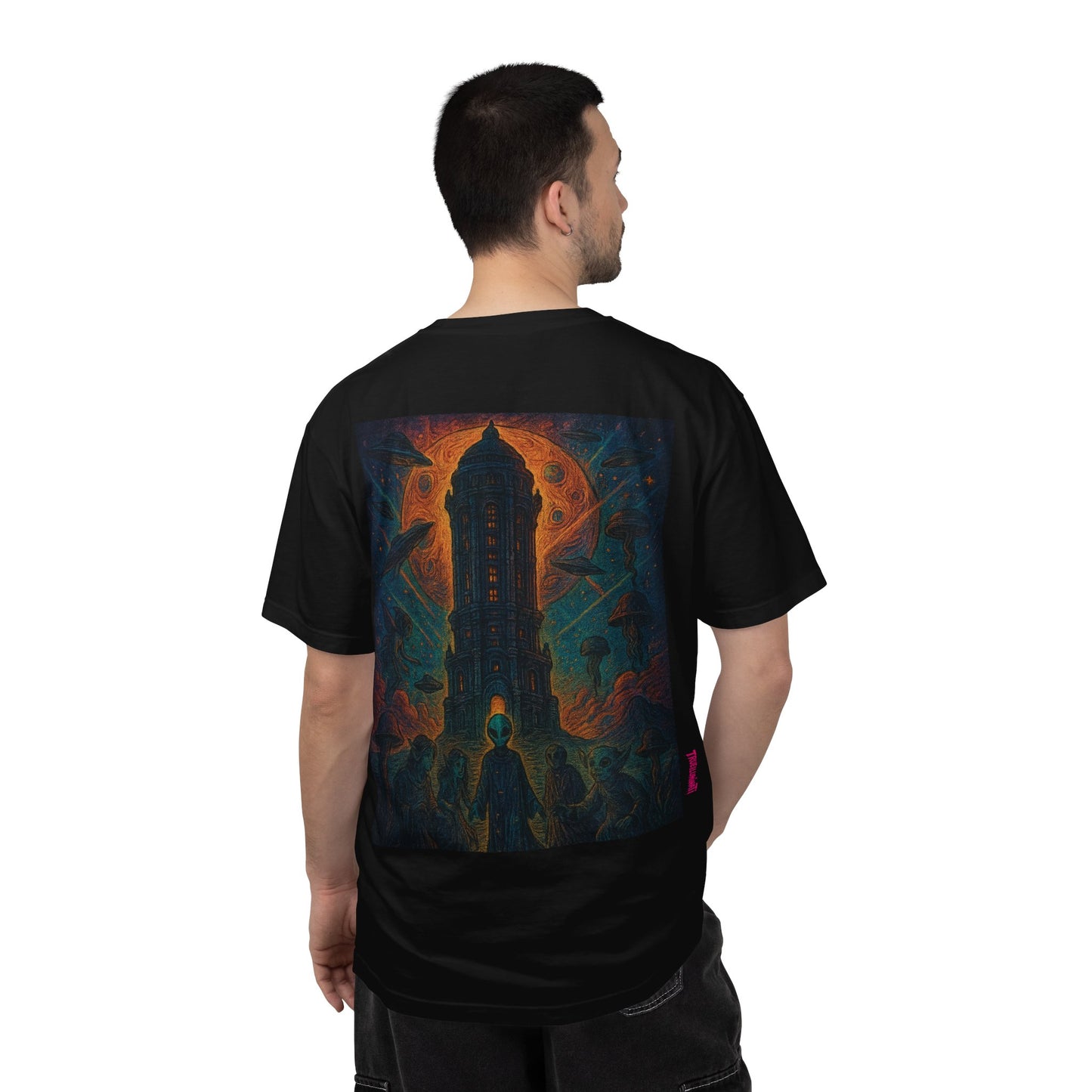 Heaven Path By Trueiluminati Garment-Dyed T-shirt Unisex Gothic Tattoo-Style Shirt – Exclusive Trueiluminati Design