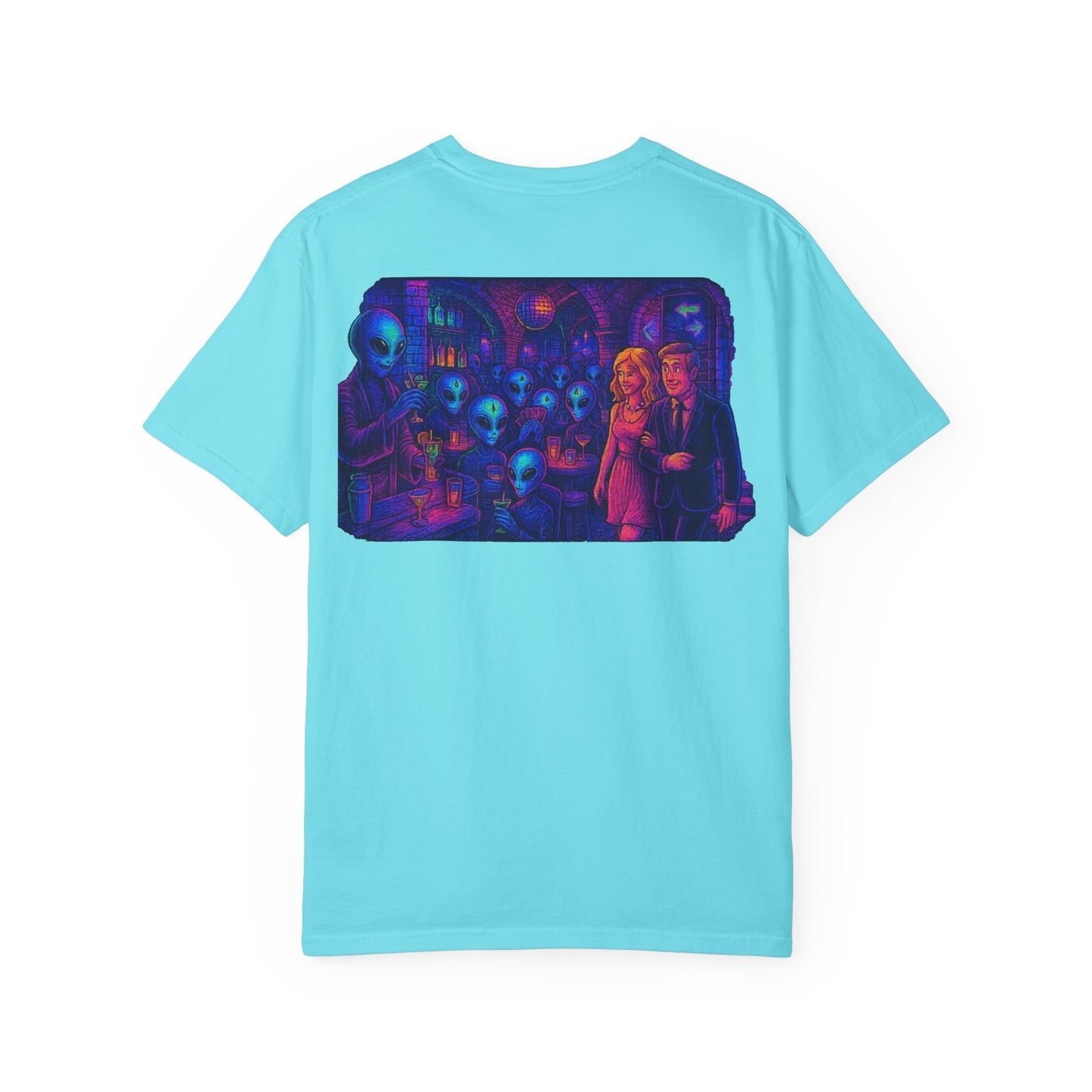 New  Disco Club By Trueiluminati Unisex T-shirt with Alien Love Design, Fun Graphic Tee, Casual Wear, Gift for Friends, Unique Party Shirt, Statement Top