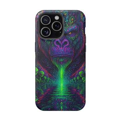 Alpha Apee By Trueiluminati Vibrant Gorilla Phone Case - Magnetic Impact-Resistant, Carry the Vibe Unique Gift for Animal Lovers, Psychedelic Design, Phone Protector, Eco-Friendly