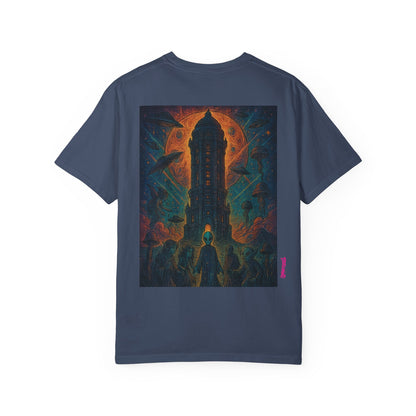 Heaven Path By Trueiluminati Garment-Dyed T-shirt Unisex Gothic Tattoo-Style Shirt – Exclusive Trueiluminati Design