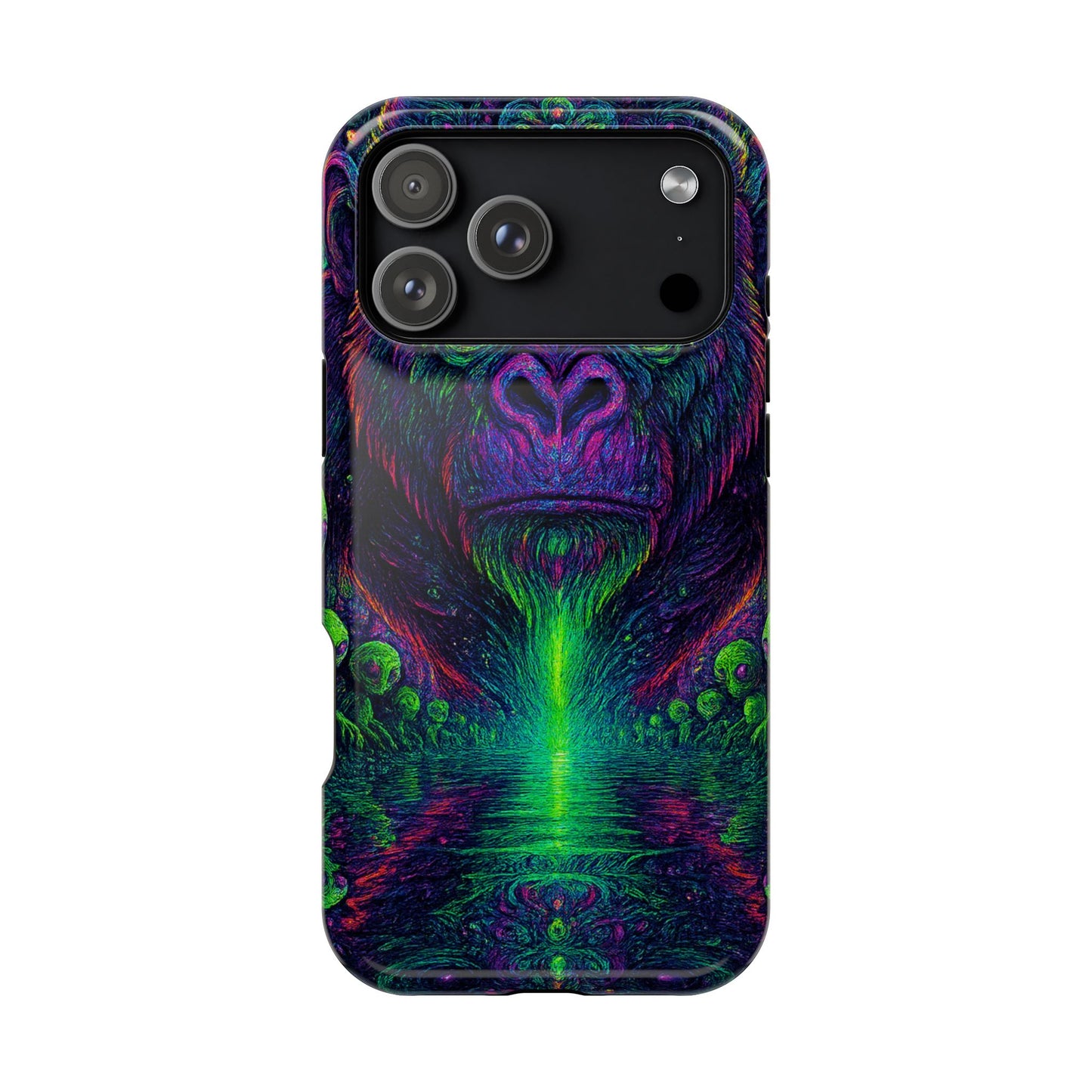 Alpha Apee By Trueiluminati Vibrant Gorilla Phone Case - Magnetic Impact-Resistant, Carry the Vibe Unique Gift for Animal Lovers, Psychedelic Design, Phone Protector, Eco-Friendly