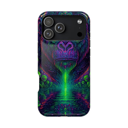 Alpha Apee By Trueiluminati Vibrant Gorilla Phone Case - Magnetic Impact-Resistant, Carry the Vibe Unique Gift for Animal Lovers, Psychedelic Design, Phone Protector, Eco-Friendly