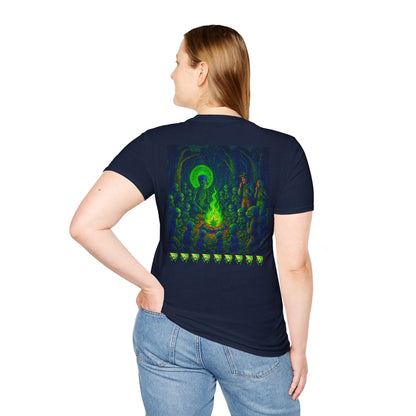 Forest At Night By Trueiluminati Mystical Gathering Unisex T-Shirt | Chill Vibes, Perfect for Festivals, Summer Nights, Gift for Friends, Unique Graphic Tee