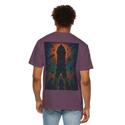 Heaven Path By Trueiluminati Garment-Dyed T-shirt Unisex Gothic Tattoo-Style Shirt – Exclusive Trueiluminati Design