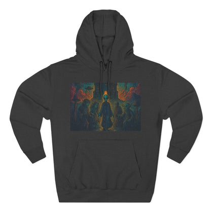 Heaven And Hell By Trueiluminati Mystical Three-Panel Fleece Hoodie - Cozy Apparel for Fans of Fantasy, Unique Gift for Holidays, Ideal for Autumn and Winter Loungewear