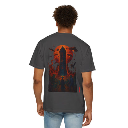 Hell Path By Trueiluminati Garment-Dyed T-shirt Unisex Gothic Tattoo-Style Shirt – Exclusive Trueiluminati Design