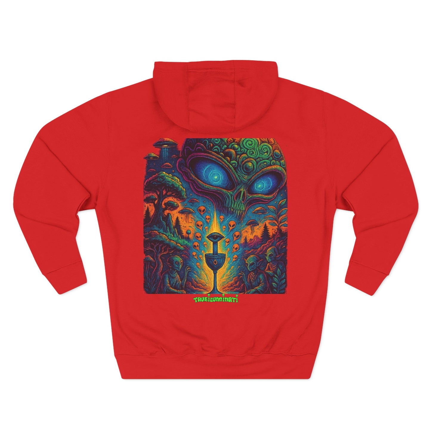 Psychedelic Three-Panel Fleece Hoodie, Cozy Hoodie for Festival Lovers, Unique Gift for Art Enthusiasts, Perfect for Casual Outings, [...]