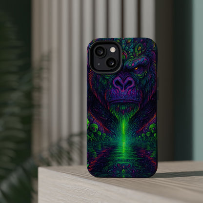 Alpha Apee By Trueiluminati Vibrant Gorilla Phone Case - Magnetic Impact-Resistant, Carry the Vibe Unique Gift for Animal Lovers, Psychedelic Design, Phone Protector, Eco-Friendly