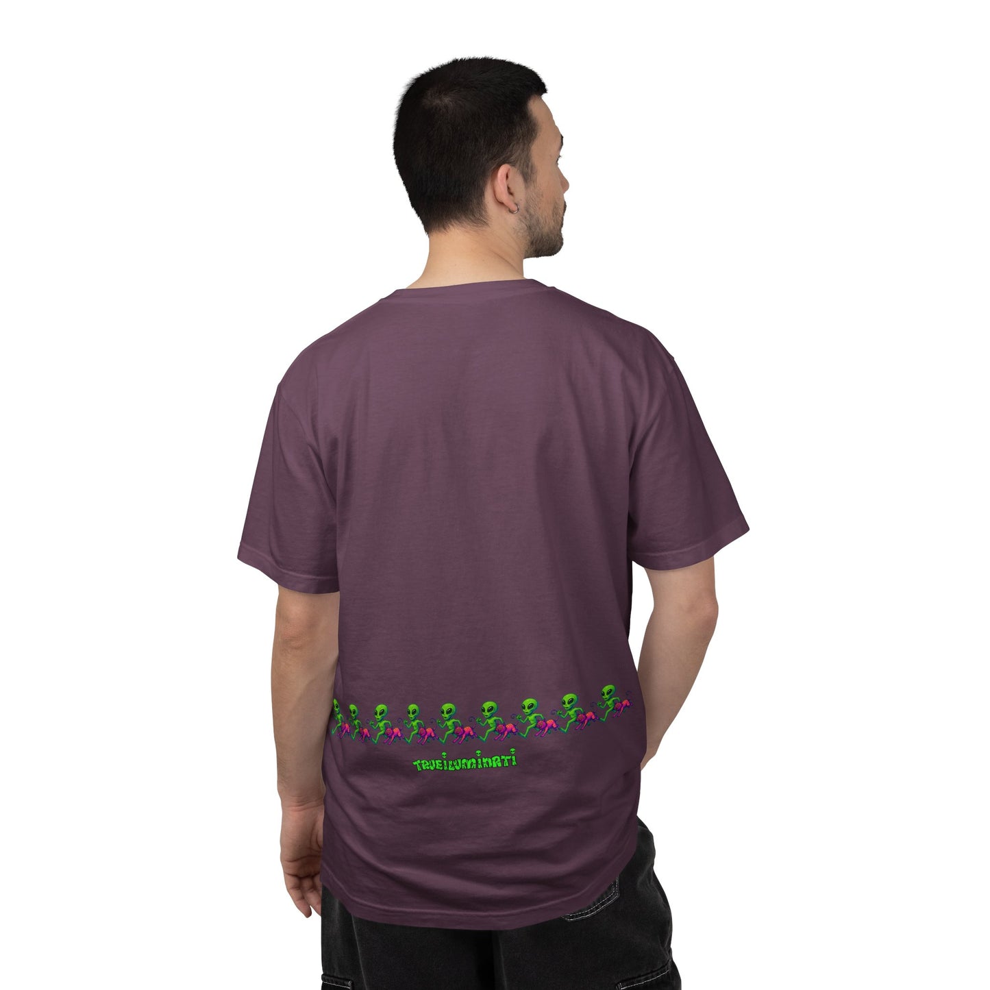 Alien-Inspired Garment-Dyed Unisex T-Shirt, Fun Graphic Tee, Casual Wear, Gift for Space Lovers, Unique Everyday T-Shirt