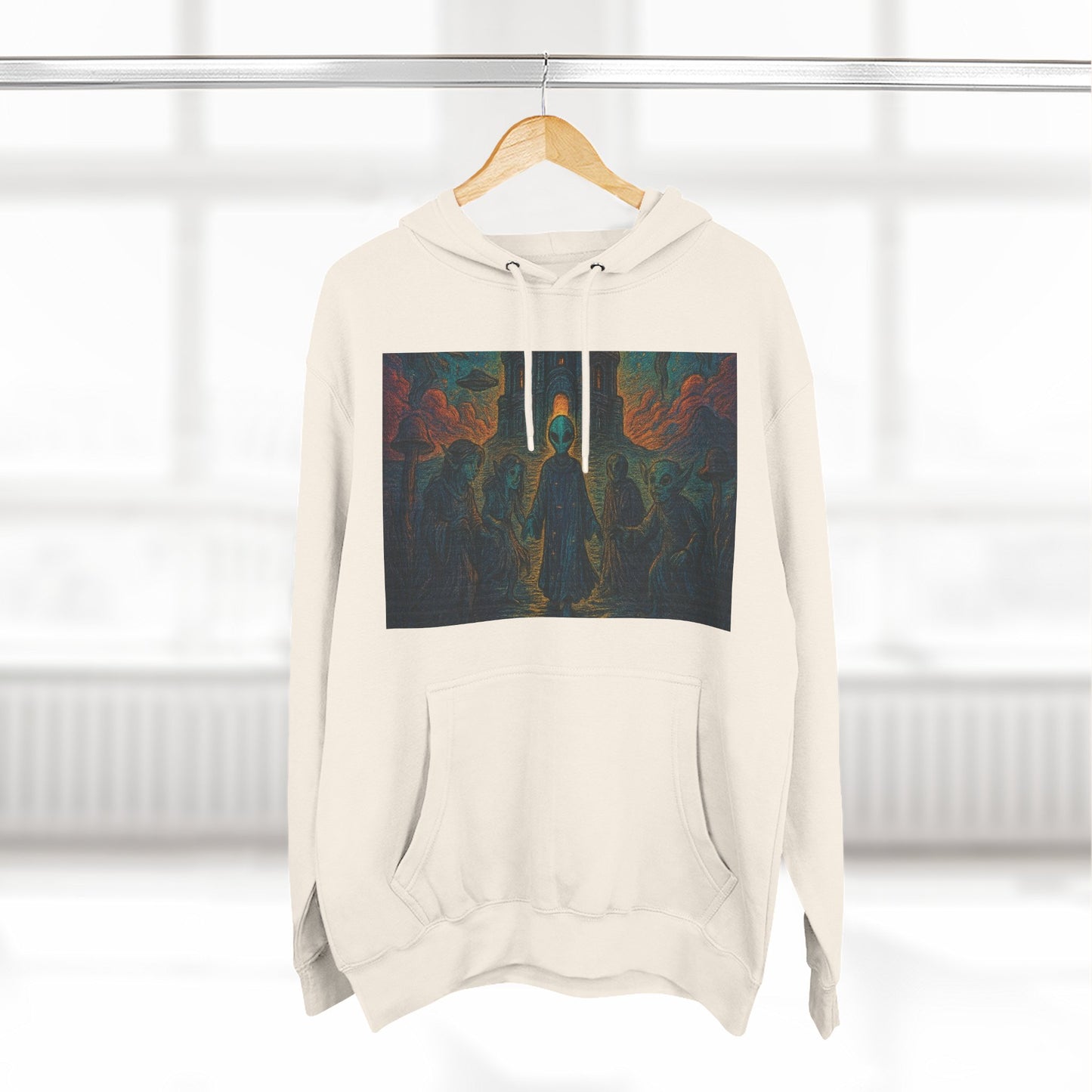 Heaven And Hell By Trueiluminati Mystical Three-Panel Fleece Hoodie - Cozy Apparel for Fans of Fantasy, Unique Gift for Holidays, Ideal for Autumn and Winter Loungewear