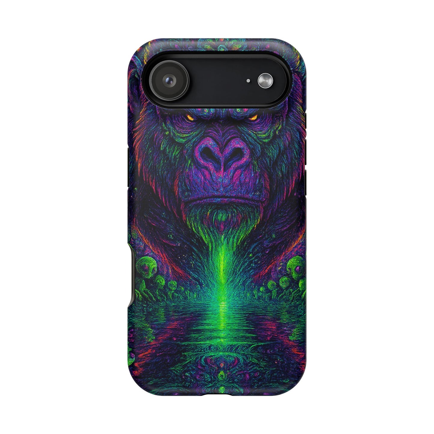 Alpha Apee By Trueiluminati Vibrant Gorilla Phone Case - Magnetic Impact-Resistant, Carry the Vibe Unique Gift for Animal Lovers, Psychedelic Design, Phone Protector, Eco-Friendly