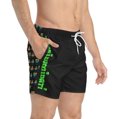 Eyes For Beach By Trueiluminati Swim Trunks -Black- | Trueiluminati Swim Shorts – Cosmic Flow, Endless Vibes Summer Beachwear, Pool Party Swimwear, Vacation Essential, Surf Shorts, Fun Design, Relaxed...