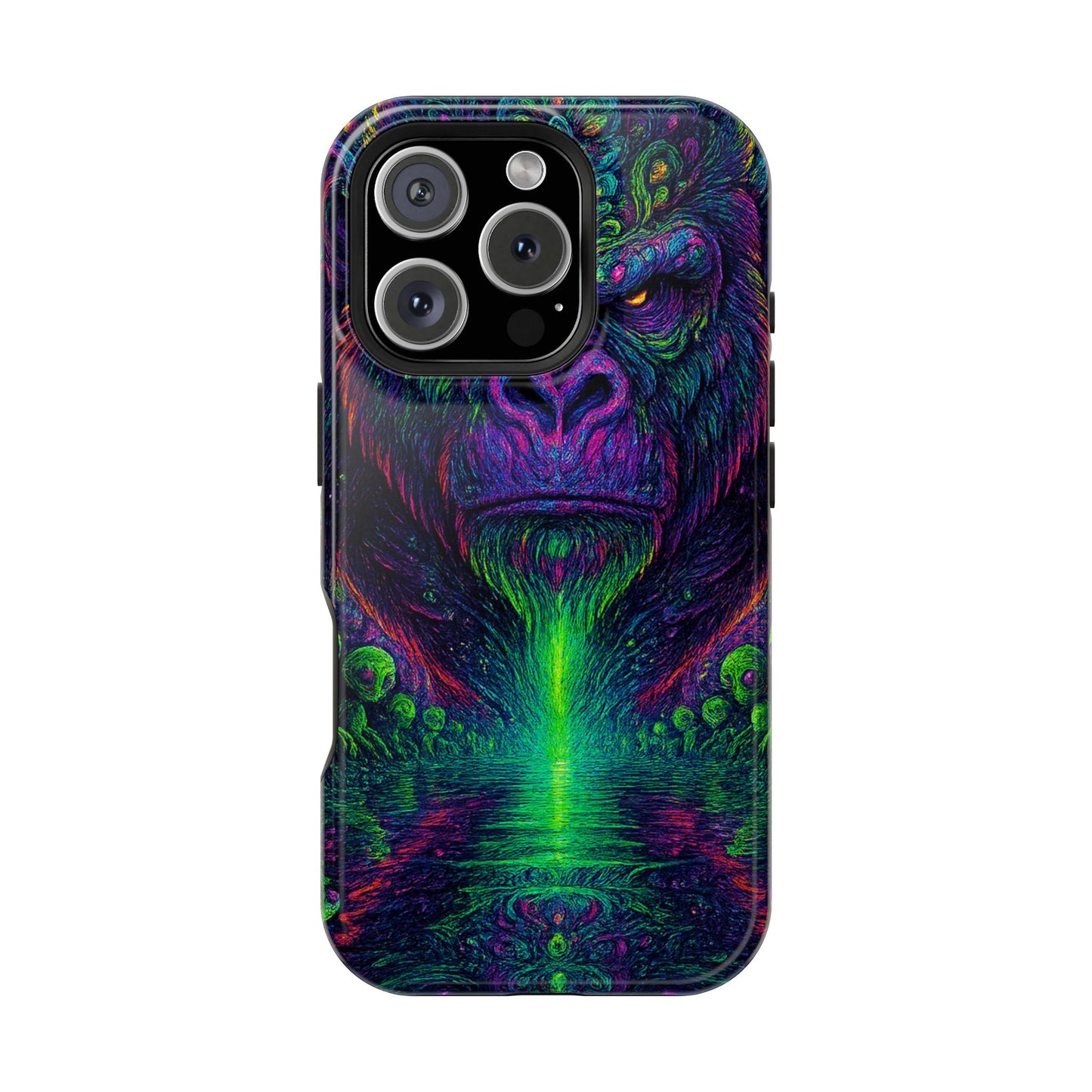 Alpha Apee By Trueiluminati Vibrant Gorilla Phone Case - Magnetic Impact-Resistant, Carry the Vibe Unique Gift for Animal Lovers, Psychedelic Design, Phone Protector, Eco-Friendly