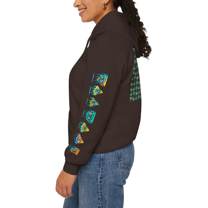Young simbol by Trueiluminati Unisex Hoodie, Cozy Sweatshirt for Outdoor Lovers, Gift for Adventurers, Eco-Friendly Fashion, Great for Camping