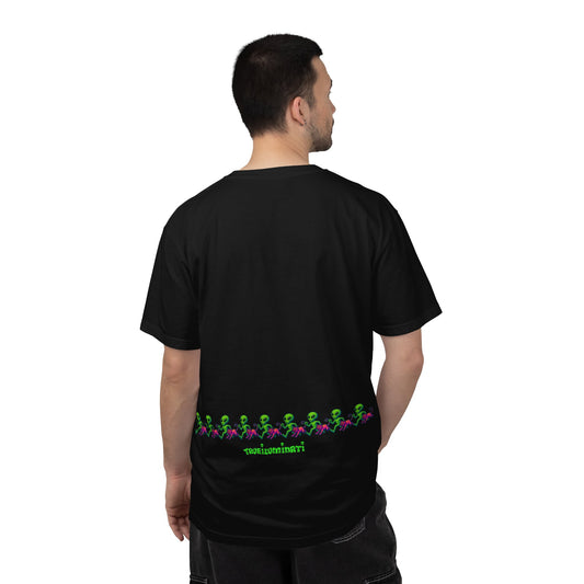 Alien-Inspired Garment-Dyed Unisex T-Shirt, Fun Graphic Tee, Casual Wear, Gift for Space Lovers, Unique Everyday T-Shirt