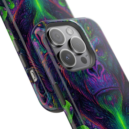 Alpha Apee By Trueiluminati Vibrant Gorilla Phone Case - Magnetic Impact-Resistant, Carry the Vibe Unique Gift for Animal Lovers, Psychedelic Design, Phone Protector, Eco-Friendly