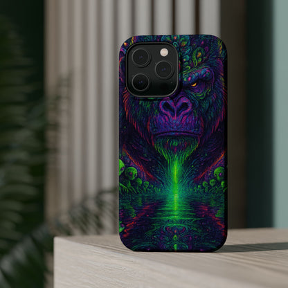 Alpha Apee By Trueiluminati Vibrant Gorilla Phone Case - Magnetic Impact-Resistant, Carry the Vibe Unique Gift for Animal Lovers, Psychedelic Design, Phone Protector, Eco-Friendly