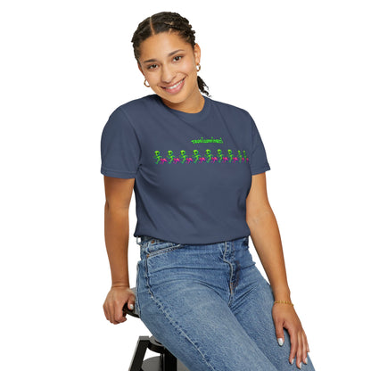 Alien-Inspired Garment-Dyed Unisex T-Shirt, Fun Graphic Tee, Casual Wear, Gift for Space Lovers, Unique Everyday T-Shirt