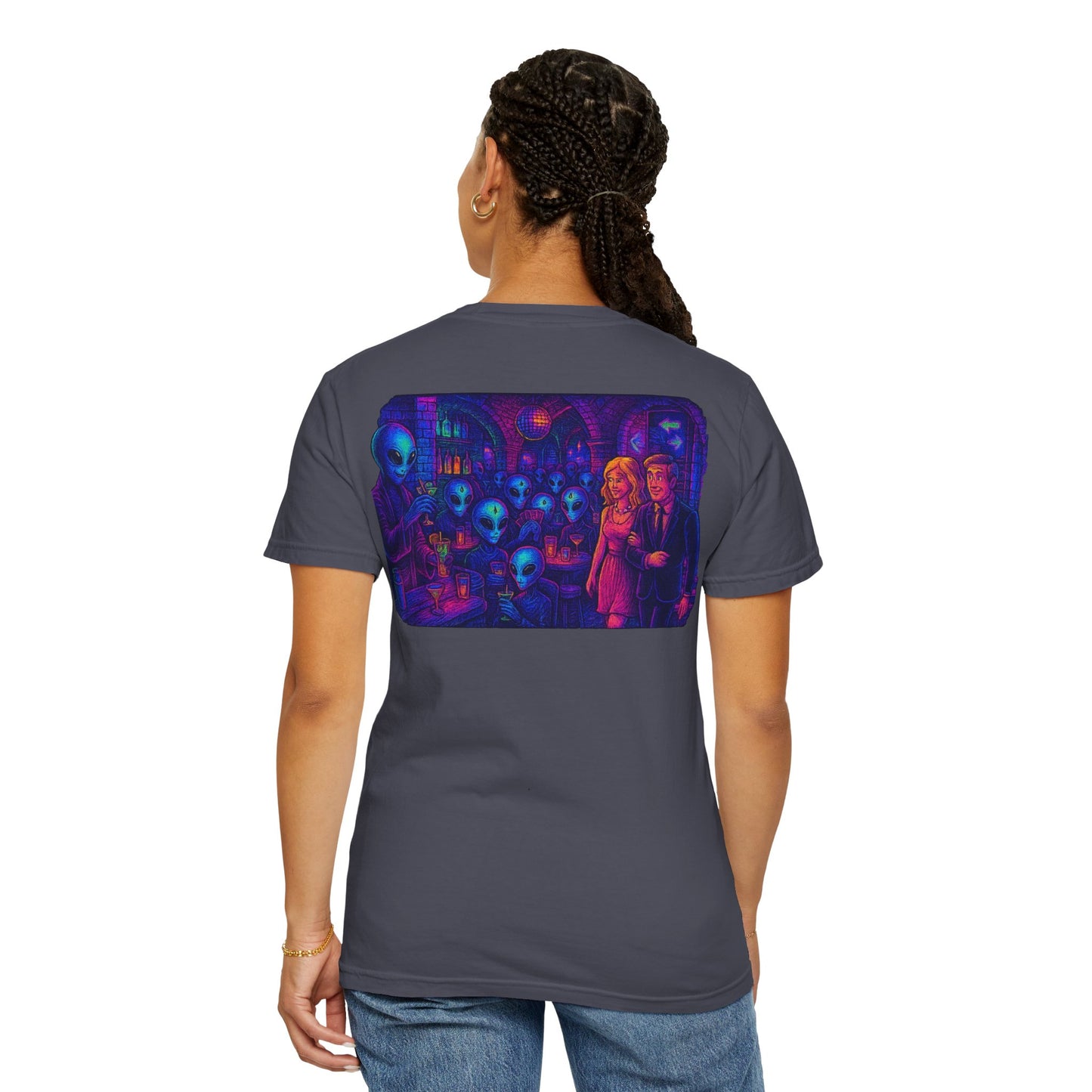 New  Disco Club By Trueiluminati Unisex T-shirt with Alien Love Design, Fun Graphic Tee, Casual Wear, Gift for Friends, Unique Party Shirt, Statement Top