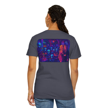 New  Disco Club By Trueiluminati Unisex T-shirt with Alien Love Design, Fun Graphic Tee, Casual Wear, Gift for Friends, Unique Party Shirt, Statement Top