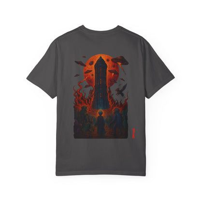 Hell Path By Trueiluminati Garment-Dyed T-shirt Unisex Gothic Tattoo-Style Shirt – Exclusive Trueiluminati Design