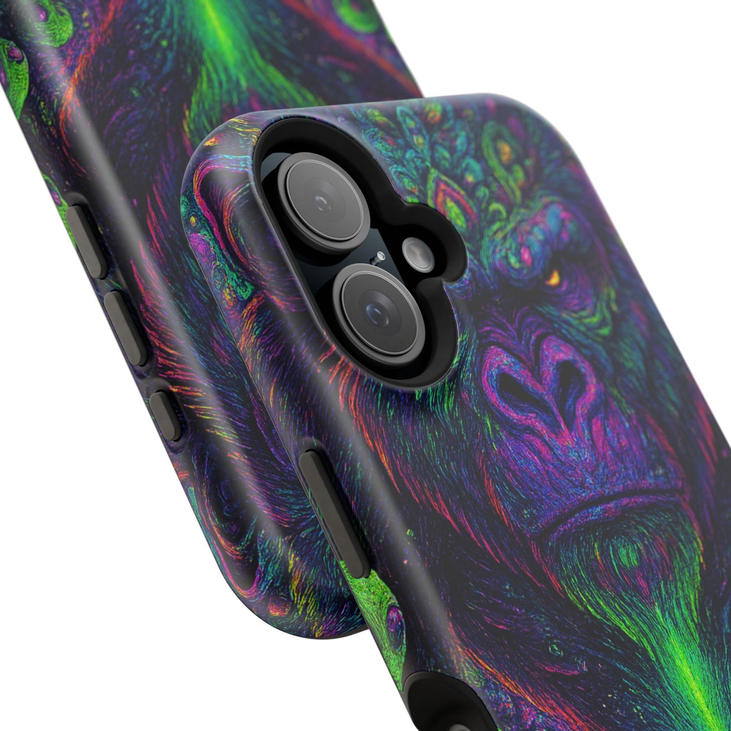 Alpha Apee By Trueiluminati Vibrant Gorilla Phone Case - Magnetic Impact-Resistant, Carry the Vibe Unique Gift for Animal Lovers, Psychedelic Design, Phone Protector, Eco-Friendly