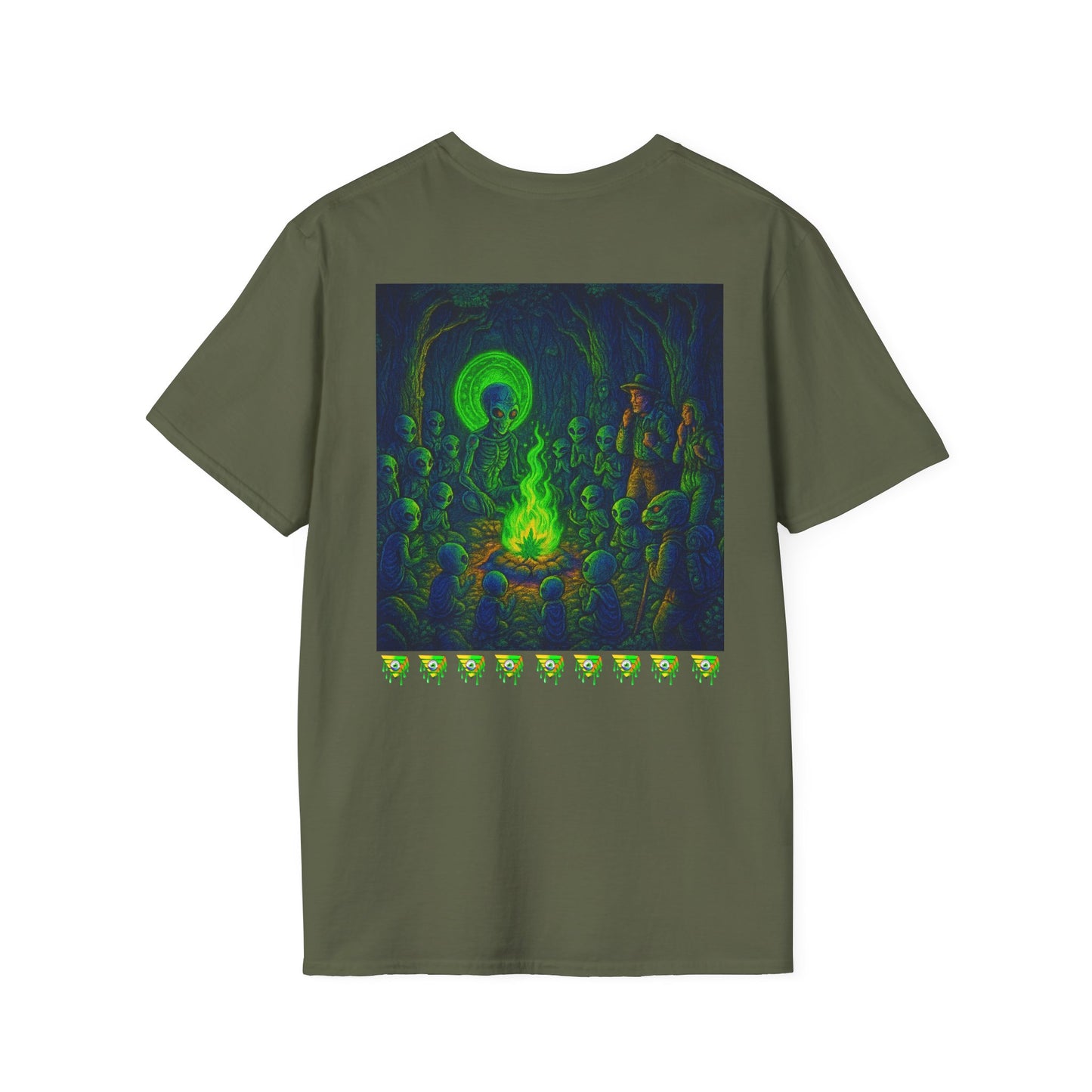 Forest At Night By Trueiluminati Mystical Gathering Unisex T-Shirt | Chill Vibes, Perfect for Festivals, Summer Nights, Gift for Friends, Unique Graphic Tee