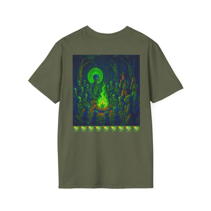 Forest At Night By Trueiluminati Mystical Gathering Unisex T-Shirt | Chill Vibes, Perfect for Festivals, Summer Nights, Gift for Friends, Unique Graphic Tee