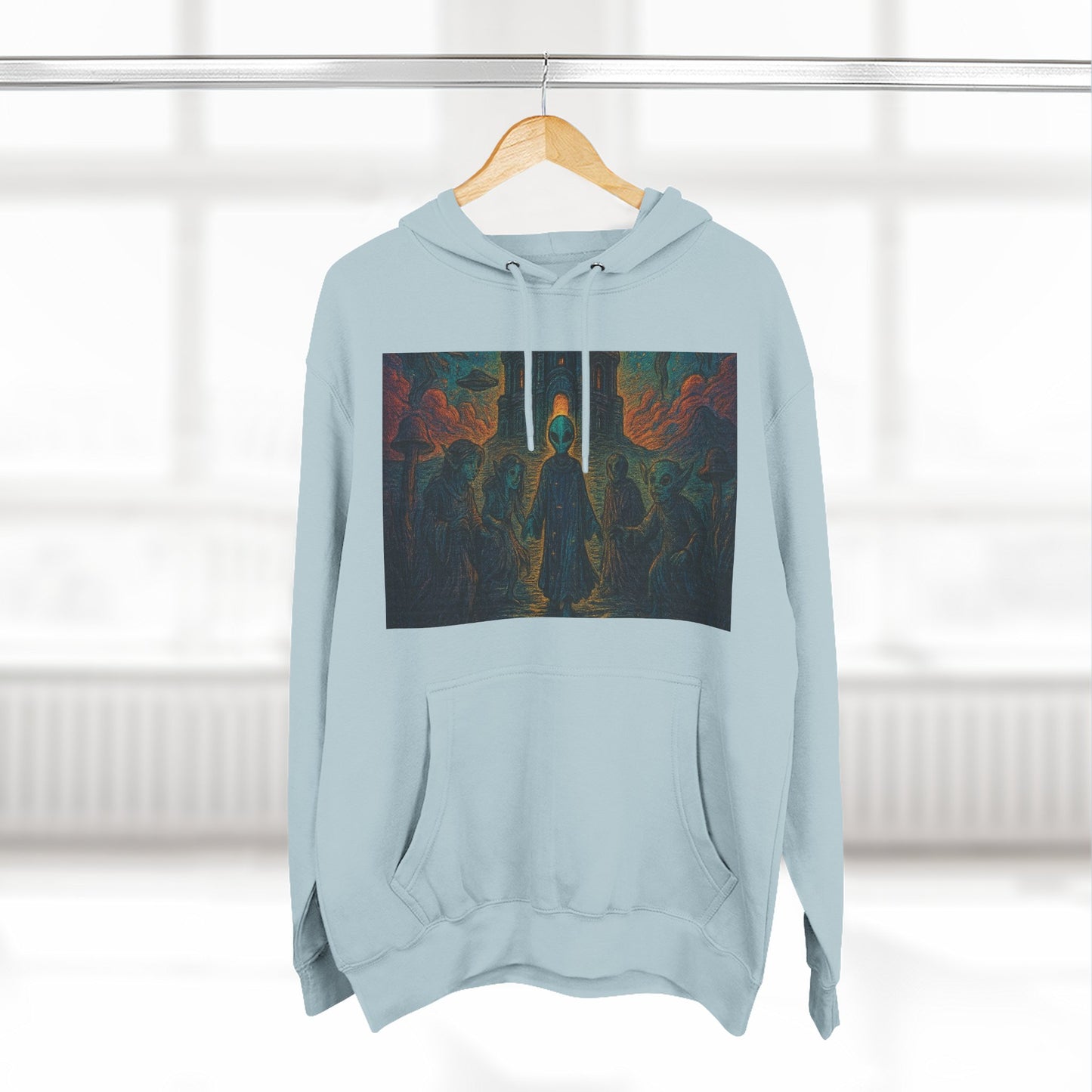 Heaven And Hell By Trueiluminati Mystical Three-Panel Fleece Hoodie - Cozy Apparel for Fans of Fantasy, Unique Gift for Holidays, Ideal for Autumn and Winter Loungewear