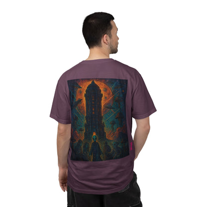 Heaven Path By Trueiluminati Garment-Dyed T-shirt Unisex Gothic Tattoo-Style Shirt – Exclusive Trueiluminati Design