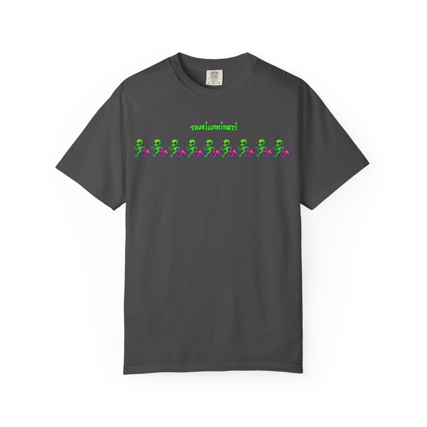 Alien-Inspired Garment-Dyed Unisex T-Shirt, Fun Graphic Tee, Casual Wear, Gift for Space Lovers, Unique Everyday T-Shirt