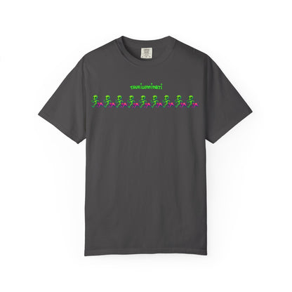 Alien-Inspired Garment-Dyed Unisex T-Shirt, Fun Graphic Tee, Casual Wear, Gift for Space Lovers, Unique Everyday T-Shirt