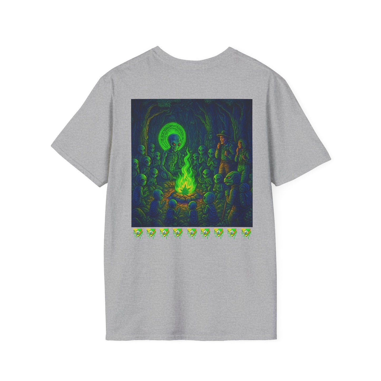 Forest At Night By Trueiluminati Mystical Gathering Unisex T-Shirt | Chill Vibes, Perfect for Festivals, Summer Nights, Gift for Friends, Unique Graphic Tee