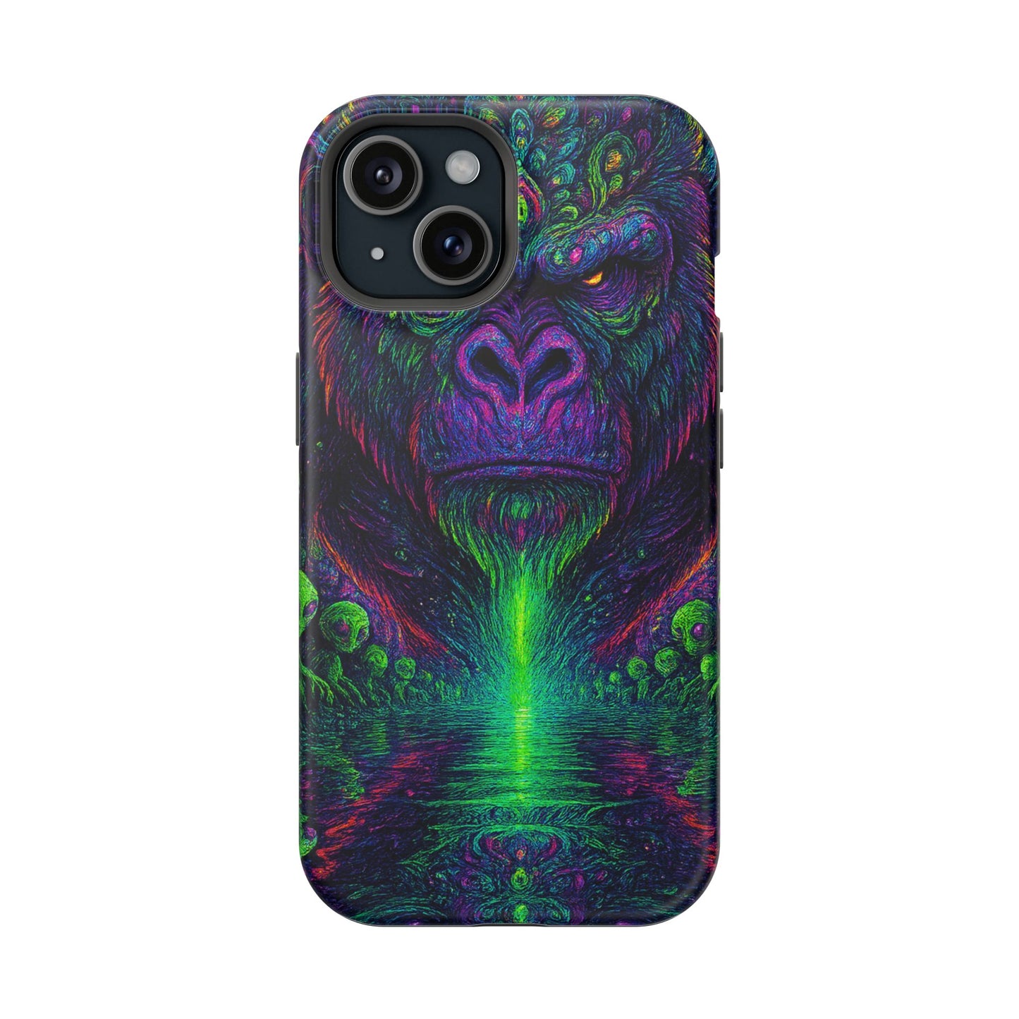 Alpha Apee By Trueiluminati Vibrant Gorilla Phone Case - Magnetic Impact-Resistant, Carry the Vibe Unique Gift for Animal Lovers, Psychedelic Design, Phone Protector, Eco-Friendly