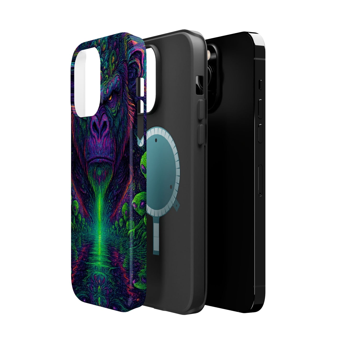 Alpha Apee By Trueiluminati Vibrant Gorilla Phone Case - Magnetic Impact-Resistant, Carry the Vibe Unique Gift for Animal Lovers, Psychedelic Design, Phone Protector, Eco-Friendly