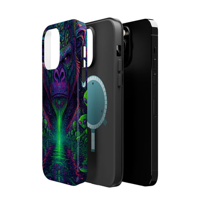 Alpha Apee By Trueiluminati Vibrant Gorilla Phone Case - Magnetic Impact-Resistant, Carry the Vibe Unique Gift for Animal Lovers, Psychedelic Design, Phone Protector, Eco-Friendly