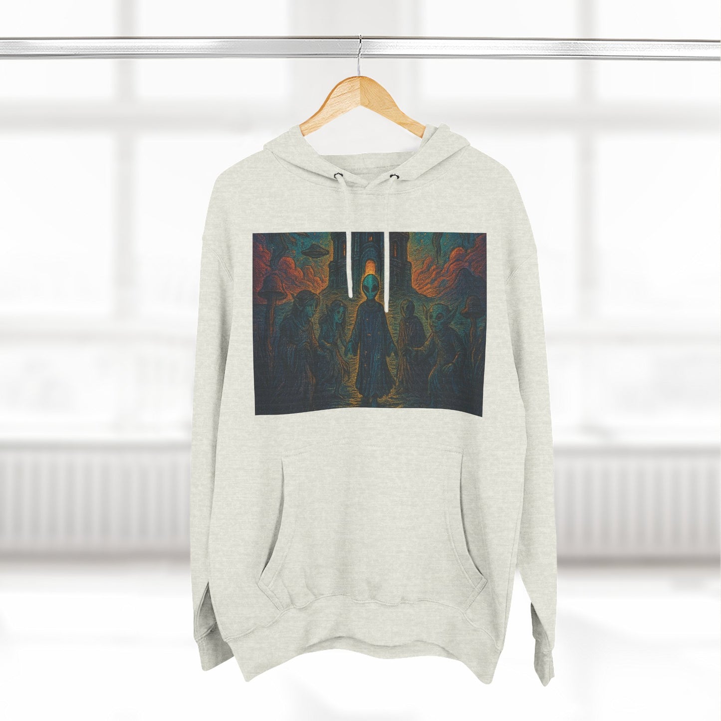 Heaven And Hell By Trueiluminati Mystical Three-Panel Fleece Hoodie - Cozy Apparel for Fans of Fantasy, Unique Gift for Holidays, Ideal for Autumn and Winter Loungewear