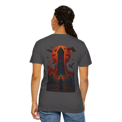 Hell Path By Trueiluminati Garment-Dyed T-shirt Unisex Gothic Tattoo-Style Shirt – Exclusive Trueiluminati Design