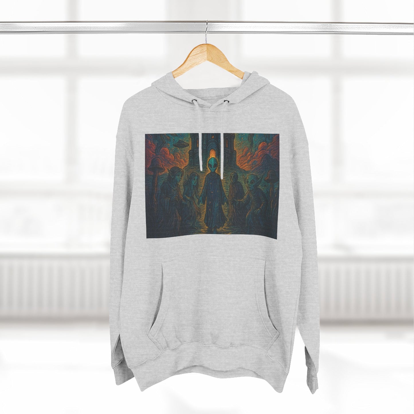 Heaven And Hell By Trueiluminati Mystical Three-Panel Fleece Hoodie - Cozy Apparel for Fans of Fantasy, Unique Gift for Holidays, Ideal for Autumn and Winter Loungewear