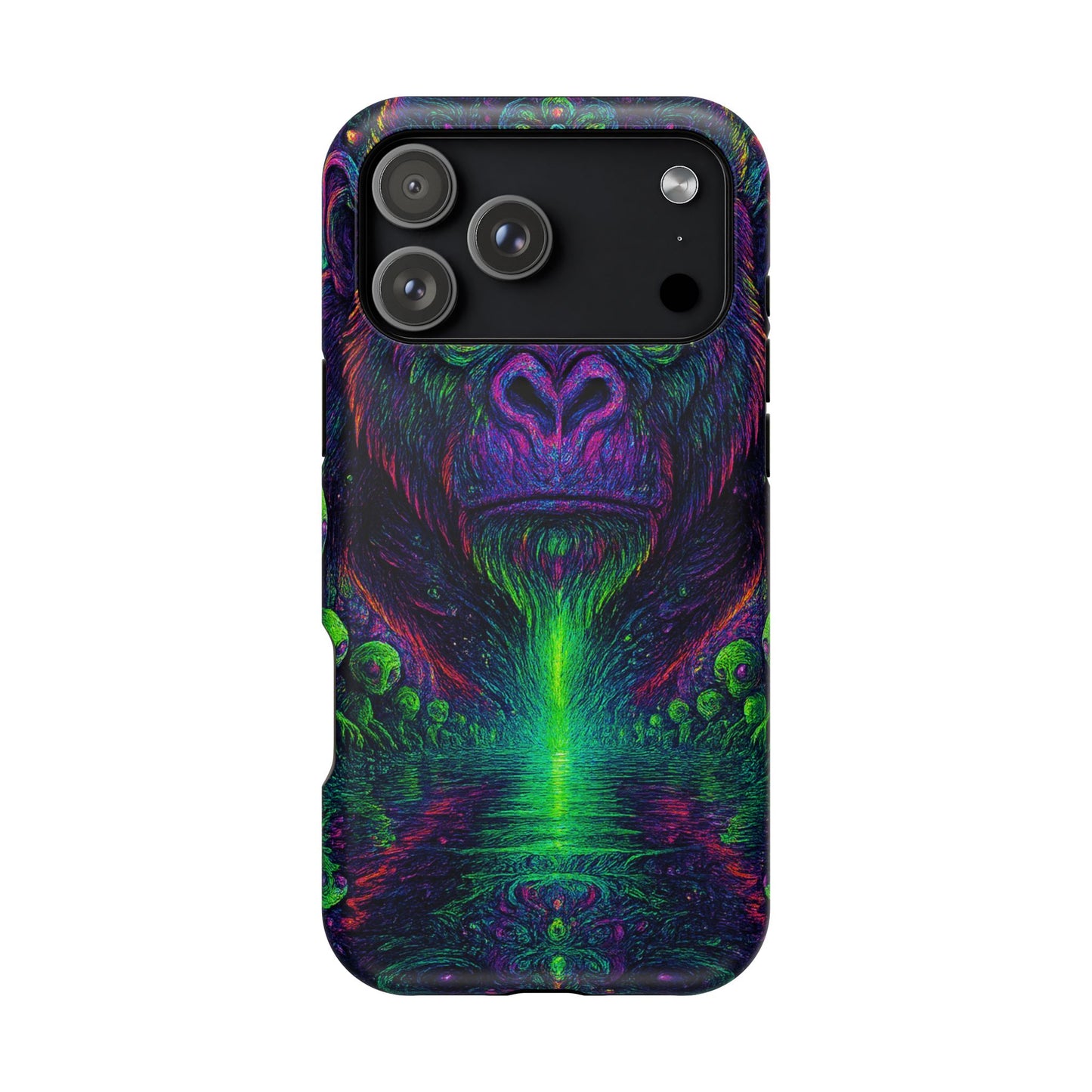 Alpha Apee By Trueiluminati Vibrant Gorilla Phone Case - Magnetic Impact-Resistant, Carry the Vibe Unique Gift for Animal Lovers, Psychedelic Design, Phone Protector, Eco-Friendly