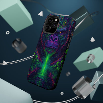 Alpha Apee By Trueiluminati Vibrant Gorilla Phone Case - Magnetic Impact-Resistant, Carry the Vibe Unique Gift for Animal Lovers, Psychedelic Design, Phone Protector, Eco-Friendly