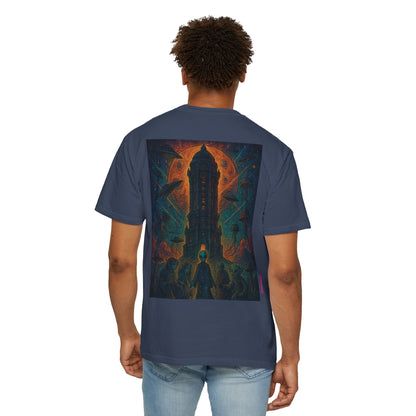 Heaven Path By Trueiluminati Garment-Dyed T-shirt Unisex Gothic Tattoo-Style Shirt – Exclusive Trueiluminati Design
