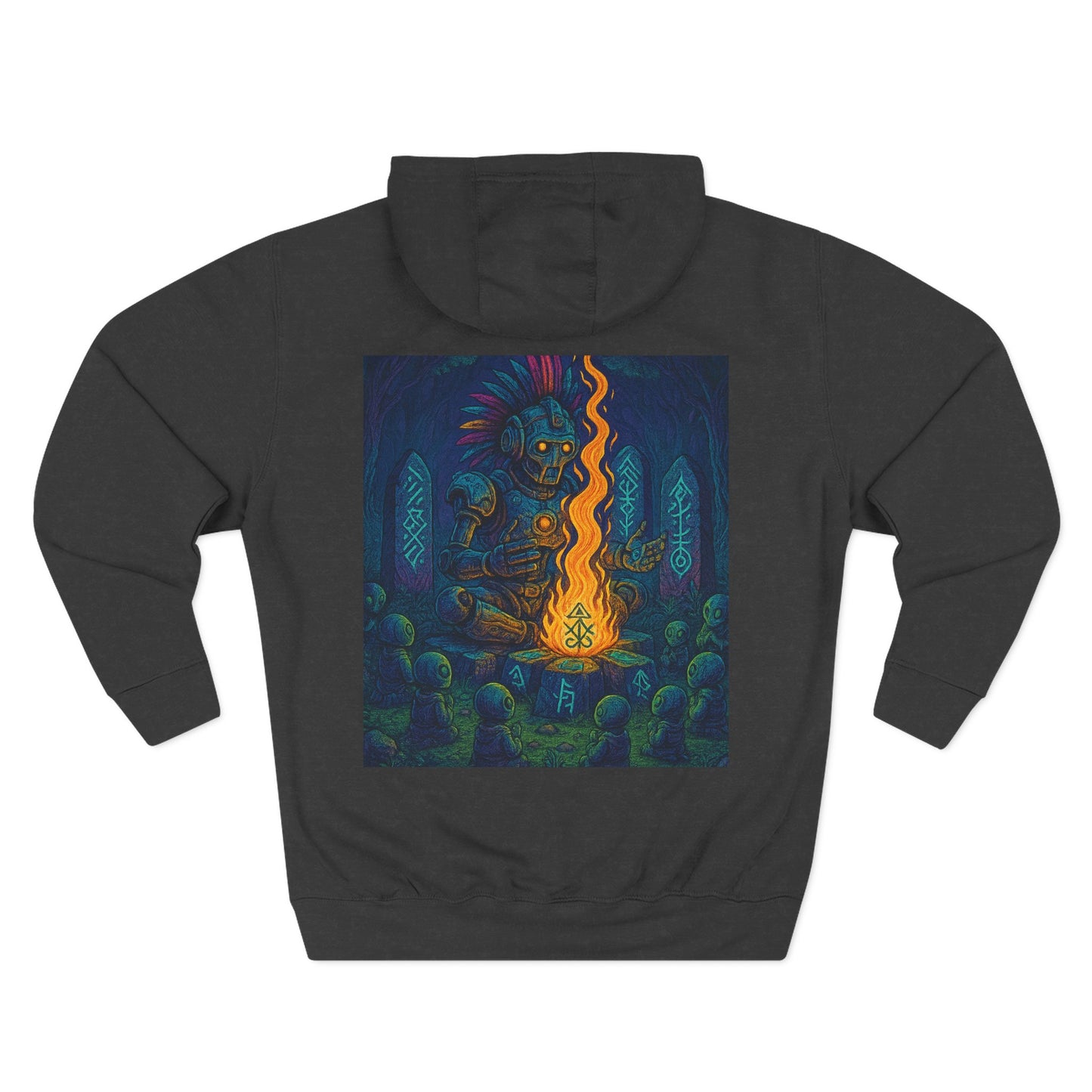 🔥 Fire Elemental Shaman Hoodie – By Trueiluminati Flame, Cosmic Streetwear, Unisex Style
