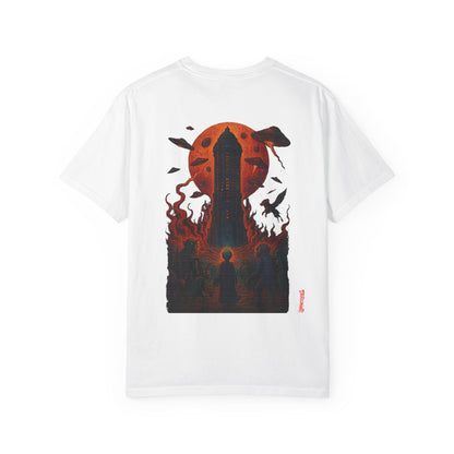 Hell Path By Trueiluminati Garment-Dyed T-shirt Unisex Gothic Tattoo-Style Shirt – Exclusive Trueiluminati Design